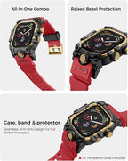 amBand Rugged Case with Band for Apple Watch 44mm, Compatible with iWatch Series SE 3/SE 2nd Generation/SE/6/5/4, Military Grade Shockproof Bumper Cover, Tactical Band for Men, Red - Image 4