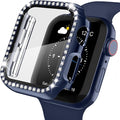 Recoppa Compatible for Apple Watch Case with Screen Protector for Apple Watch 38mm Series 3/2/1, Bling Crystal Diamond Rhinestone Ultra-Thin Bumper Full Cover Protective Case for Women Girls iWatch by Recoppa