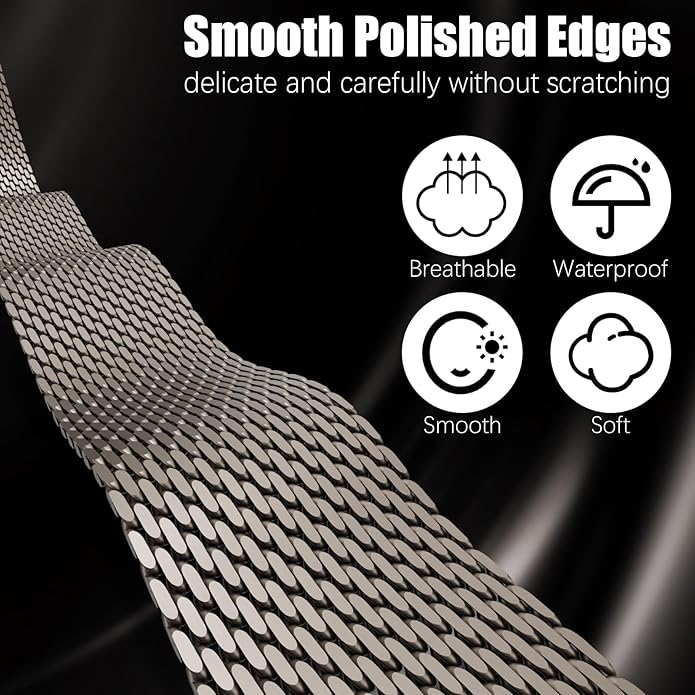 Magnetic Mesh Milanese Loop Compatible with Apple Watch Band 49mm 46mm 45mm 44mm 42mm 41mm 40mm 38mm Men Women, Stainless Steel Metal Strap for iWatch Ultra 3/2/1 Series 11 10 9 8 7 6 5 4 SE - Image 3