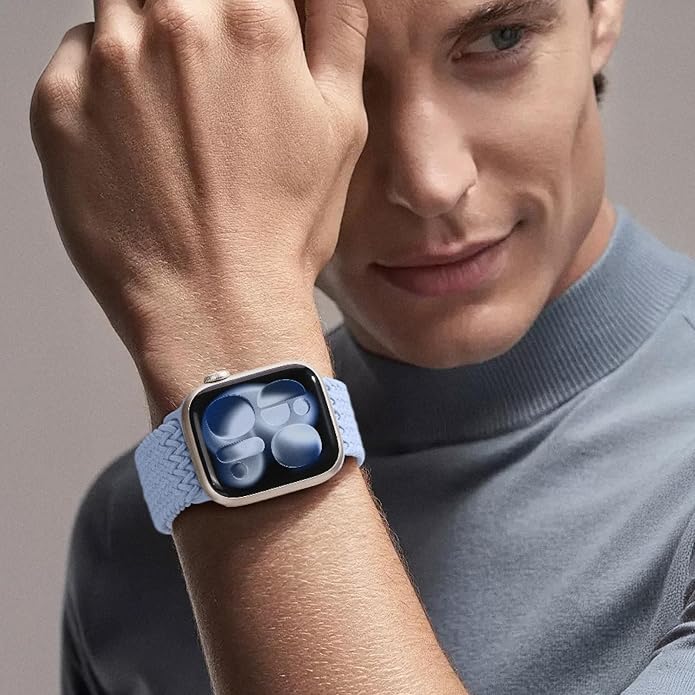 Braided Stretchy Band Compatible with Apple Watch Bands 38mm 40mm 41mm 42mm 44mm 45mm 46mm 49mm Women Men, Soft Nylon Sport Elastic Strap for iWatch Band Series 11 10 SE 9 8 7 6 5 4 Ultra 3 2 1 - Image 6