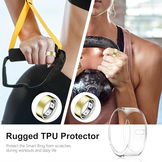 10 Pack Cover Compatible for Oura Ring 4/Gen 3 Heritage/Gen 3 Horizon,(NOT Compatible with Oura 4 Ceramic),Charging Directly,Rugged TPU Elastic Finger Protector for Workout Women Men-Size 10 - Image 5