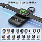 5W Fast Portable Charger for Apple Watch, 2500mAh & Digital Display – Magnetic Fast Charging iWatch Charger for Travel – for Apple Watch Series - Image 8
