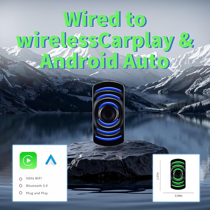 Wireless CarPlay Adapter for iPhone, Convert Wired to Wireless Apple CarPlay, Plug & Play, No Delay, Mini Size, Black, USB & USB-C Compatible, for Cars 2016,Compatible with iOS & Android - Image 3