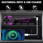 Single Din Car Stereo Bluetooth: 1-Din Car Radio Receiver - in Dash Digital Media MP3 Player LCD Display AM FM USB Fast Charging SD AUX 300W Amp Outputs - Image 4