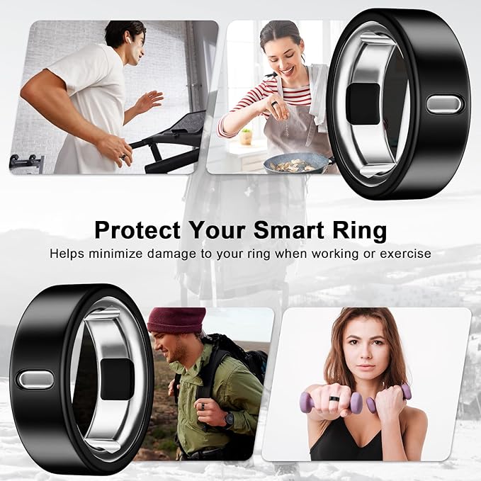 8 Pack Cover Compatible with Oura Ring Gen 4/Oura Ring Gen 3 Horizon/Heritage,Charging Derectly,Matte Texture Wear-Resistant Anti-Scratch TPU Protector for Women Men Working Out Gym(Black*8,Size 13) - Image 7