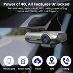4G Car Security Camera, Dual LTE Dash Cam with 64GB Card, Front & Inside 2K Car Camera, Remote Live View, GPS, 24/7 Parking Mode, IR Night Vision, Two-Way Talk, App Alerts, Cloud/SD Storage, OBD Cable - Image 2