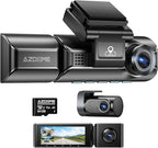 AZDOME M550 Pro 3CH Dash Cam 4K - 5G WiFi, 3.19" Screen IR Night Vision - 24H Parking Mode - 3-Channel Dash Cam - Wide-Angle Coverage - Collision Detection - Built-in GPS - Adjustable Camera Lens by AZDOME
