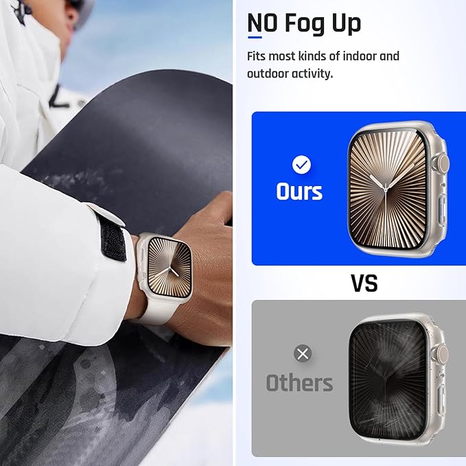 Goton Waterproof Case Compatible for Apple Watch Series 11/10 Screen Protector 42mm, Hard Bumper with Tempered Glass for iWatch 11 Cover 42 mm - Image 4