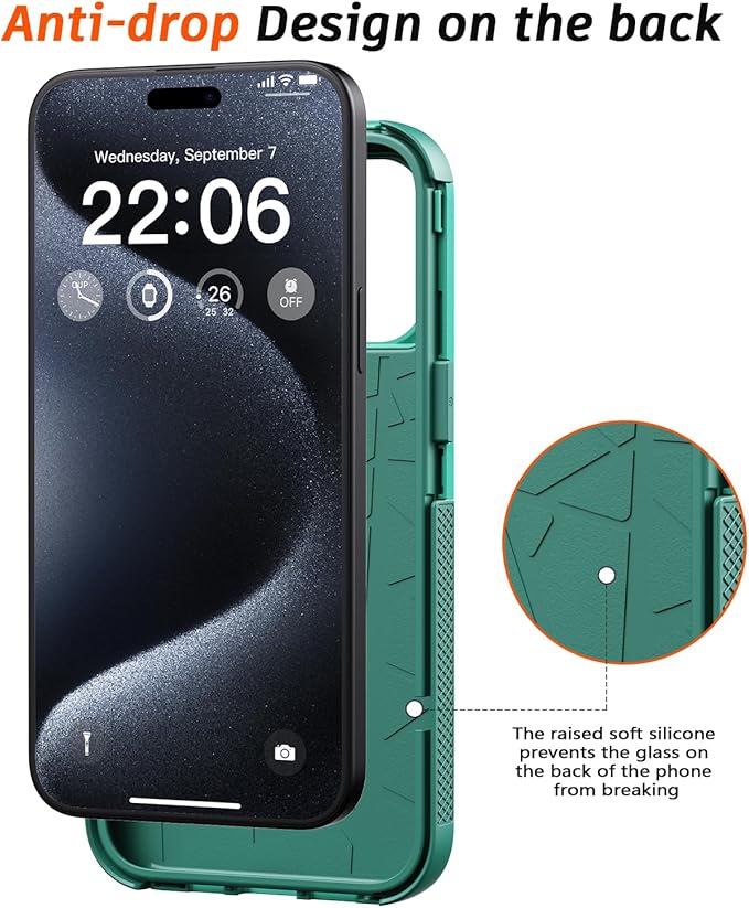 Diverbox for iPhone 15 pro case - [Compatible with MagSafe] [with Screen Protector ] [Shockproof] [Dropproof] Heavy Duty Protection Phone Case for iPhone 15 pro (Teal) - Image 7