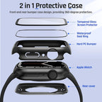 Goton 2 in 1 Waterproof Case for Apple Watch Screen Protector Series 6/5/4, SE 3/2/1 44mm, 360 Protective Glass Face Cover Hard PC Bumper + Back Frame for iWatch Accessories 44 mm - Image 8