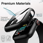 JETech Waterproof Case with Screen Protector for Apple Watch SE 3/2/1 (2025/2022/2020) / Series 6 5 4 40mm, Built-in Tempered Glass Film Hard PC Bumper Full Protective Cover, 2 Pack (Black) - Image 4