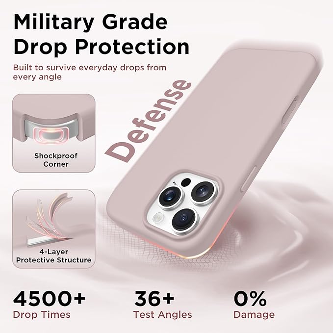GolbinBox Magnetic for iPhone 16 Pro Max Case, Compatible with MagSafe, [Soft Anti-Scratch Microfiber Lining], Liquid Silicone Shockproof Protective Phone Case for iPhone 16 Pro Max, Light Taro - Image 6