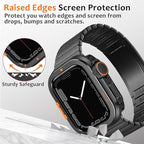 Amizee Metal Case Compatible with Apple Watch Series 9/8/7 45mm Case with Back Cover, Rugged Protective Bumper Cover for iWatch 45mm, Black - Image 4