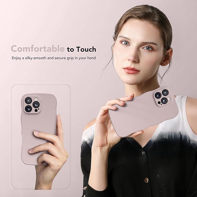 Magnetic for iPhone 16 Pro Case, [Full Camera Protection][Compatible with MagSafe] Cute Wave Frame Silicone Shockproof Protective Phone Case for iPhone 16 Pro 6.3", Hazel - Image 8