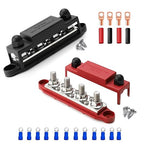 2PCS 12V Marine Bus Bar 250A Power Distribution Block with 4 x 3/8" Studs (M10), Terminal Block for Battery, RV, Boat, Solar, Classic Car Power Block by Unknown