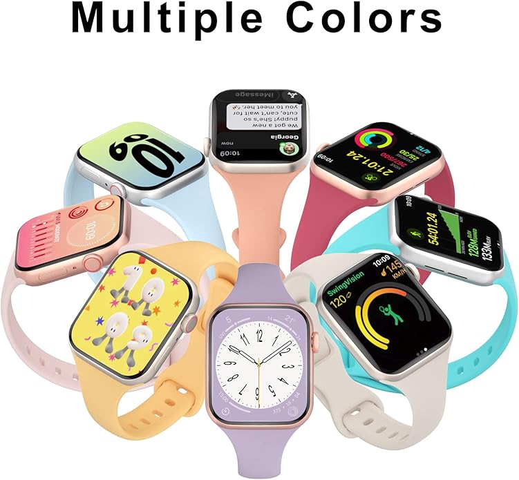 Sport Slim Silicone Bands Compatible for Apple Watch Band 38mm 42mm 40mm 44mm 41mm 45mm 46mm 49mm, Thin Narrow Replacement Strap Wristband for iWatch Series 11/10/9/8/7/SE/6/5/4/3/2/1/Ultra Women Men - Image 3