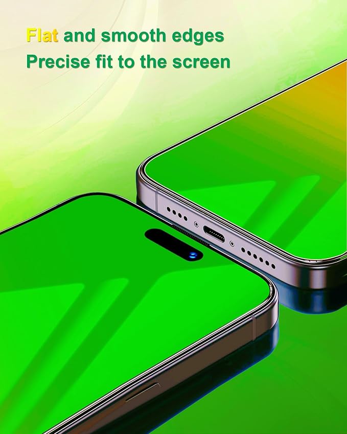 2 Pack for iPhone 16 Pro Privacy Screen Protector Tempered Glass for 16 Pro 6.3 inch Private Protective Film Anti-Blue Light Anti Spy No-Bubble Gradient Green [HD Clarity] - Image 3