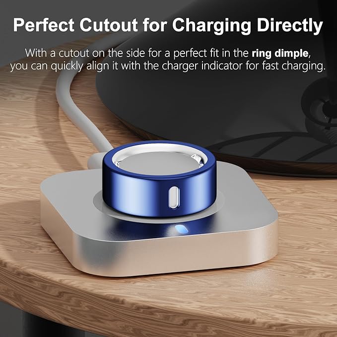 Cover Compatible for Oura Ring Gen 4/Gen 3 Horizon/Gen 3 Heritage,(NOT Compatible with Oura Ring 4-Ceramic), Charging Directly,Rugged TPU Finger Protector for Workout Women Men-Black+Blue -Size 11 - Image 3