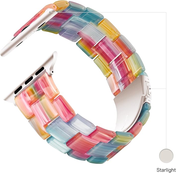 Light House Apple Watch Bands-Fashion Lightweight Resin iWatch Bands for Women Men 38mm/40mm/41mm/42mm(Series 11 10), 49mm/46mm/45mm/44mm/42mm(S 3 2 1), Compatible with Apple Watch Series 11 SE 10 9 8 7 6 5 4 3 Ultra - Image 4