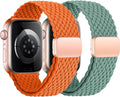 2Pcs Magnetic Braided for Apple Watch Band 41mm 40mm 45mm 44mm Ultra/3/2 49mm 38mm 46mm 42mm Women/Men,Stretchy Elastic Nylon Sport Loop Strap for iWatch Bands series 11 10 9 8 7 6 5 4 3 se 3/2 40 44 by Wowstrap
