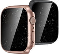 Goton Waterproof Privacy Case for Apple Watch Screen Protector, Anti-Spy Tempered Glass Film iWatch Cover Hard PC Case Bumper for Apple Watch Series 11/10, 46mm RosegoldBlack by Goton