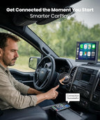 Wireless Apple Carplay Screen for Car:Sunlight Readable 7.2" HD Touchscreen with Wireless Android Auto,Backup Camera,Portable Carplay with Voice Control,AUX,FM Transmitter for Most Vehicle - Image 8
