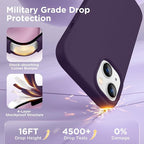 GolbinBox Magnetic for iPhone 15 Case, Compatible with MagSafe, [Soft Anti-Scratch Microfiber Lining], Slim Liquid Silicone Shockproof Protective Phone Case for iPhone 15 6.1 inch, Deep Purple - Image 5