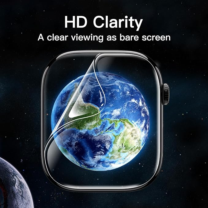 JETech Screen Protector for Apple Watch Series 11/10 46mm, Self-Healing Flexible TPU Film, Anti-Scratch HD Clear, 3-Pack - Image 3