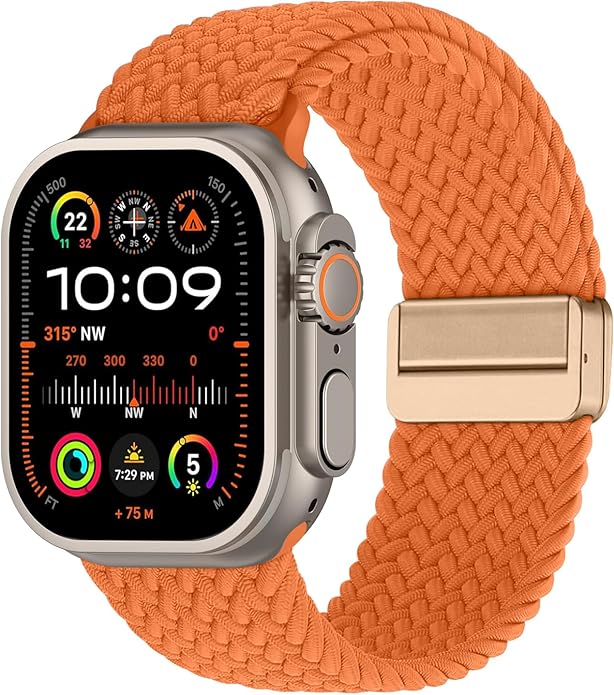 Braided Stretchy Band Compatible with Apple Watch Bands 38mm 40mm 41mm 42mm 44mm 45mm 46mm 49mm Women Men, Soft Nylon Solo Loop Magnetic Sport Strap for iWatch Series 11 10 9 8 7 6 5 4 3 2 1 SE Ultra by Unknown