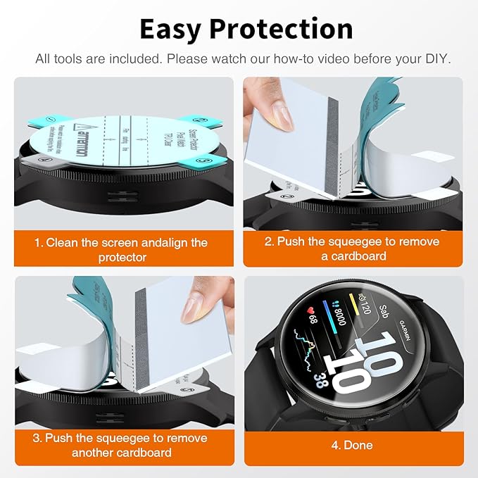 LK 6 Pack for Garmin Venu 4/ Venu 3 Screen Protector 45mm - Anti-Scratch, Self-Healing Soft TPU Screen Protector for Garmin Venu 45mm, Bubble Free, HD Transparent, Touch Sensitive - Image 6