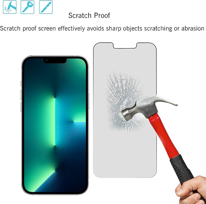 Ailun 2Pack Privacy Screen Protector for iPhone 13 Pro Max [6.7 inch] + 2 Pack Camera Lens Protector, Anti Spy Private Tempered Glass Film, [9H Hardness] - HD - Image 5