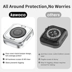 4 Pack Compatible with Apple Watch Waterproof Case 40mm Series 6/5/4/SE with Tempered Glass Screen Protector, 2 in 1 Full Coverage Bumper Protective Cover for iWatch Accessories 40 mm - Image 4