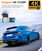 Dash Cam Front and Rear, 4K Front Dash Cam, 3K+1080P Dual Dash Camera for Cars, Built-in WiFi, Car Dashcams with Night Vision, Free 64GB Card, 24H Parking Mode, App Control, Silvery - Image 3