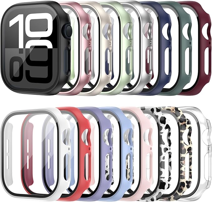 16 Pack Case for Apple Watch Series 11/10 46mm with Tempered Glass Screen Protector, Hard Ultra-Thin Scratch Resistant Bumper Protective Cover for iWatch Series 11/10 46mm Accessories by Haojavo