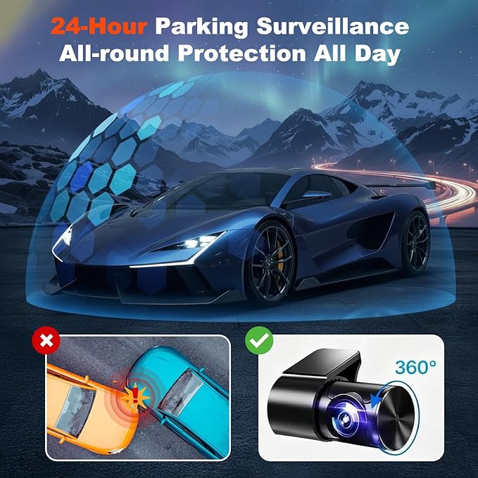 Dashcam Pro 2.0 4k with Front and Rear Camera, GPS, Free 64GB Card, Dashcam with Parking Monitoring, 170° Wide Angle, Night Vsion & Parking Mode - Image 2