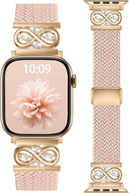 Dirrelo Braided Magnetic Stretchy Nylon Band Compatible for Apple Watch Bands Women 40/41/38/42/44/45/46/49mm, Designer Dressy Infinity Elastic Strap for iWatch Series 11 10 9 8 7 6 5 4 SE/Ultra 3 2 1 by Dirrelo