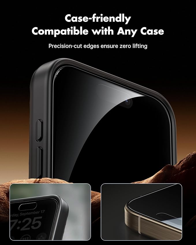 UNBREAKcable Privacy Screen Protector for iPhone 15 Pro Max, Shatterproof Tempered Glass [True 28°Anti Spy] [9H Hardness] [Easy Installation Frame] Private Protector for iPhone 15 Pro Max 6.7"-2 Pack | Shatterproof, Tempered Glass, True 28°Anti Spy, 9H... - Image 7