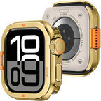 Amizee Metal Case Compatible with Apple Watch Series 11/10 46mm with Back Cover, Rugged Protective Bumper Cover for iWatch 46mm, Gold by Amizee