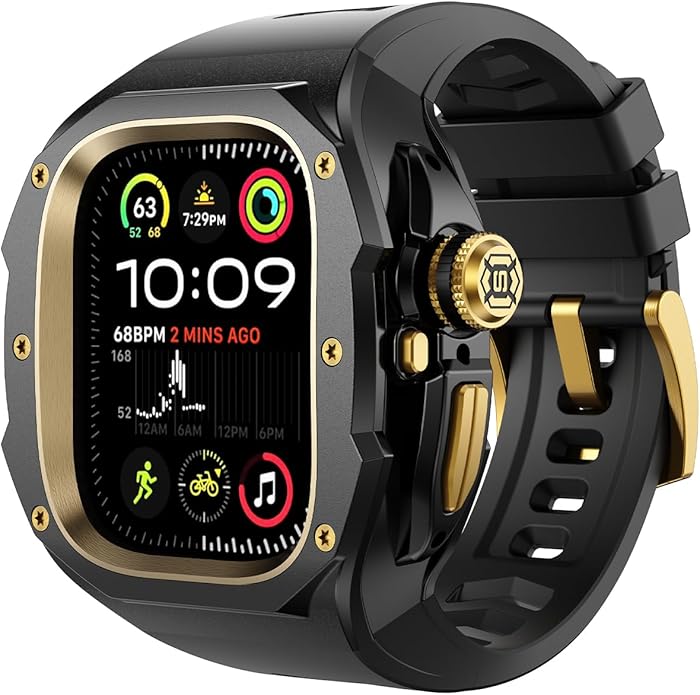 Rugged Bumper band with Case For apple watch ultra 3 2 1 49MM（1-second quick installation） - Shockproof & Scratch Resistant Compatible with iWatch Ultra 3/2/1 Men Gifts by Unknown