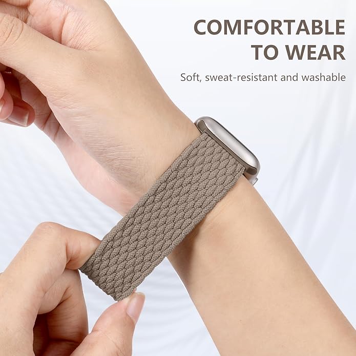 Zedoli Braided Solo Loop Bands Compatible with Apple Watch Band 38mm 40mm 41mm 42mm 44mm 45mm 46mm 49mm Women Men, Stretchy Nylon Sport Elastic Strap for iWatch Series 11 10 9 8 7 6 5 4 3 2 1 SE Ultra - Image 3