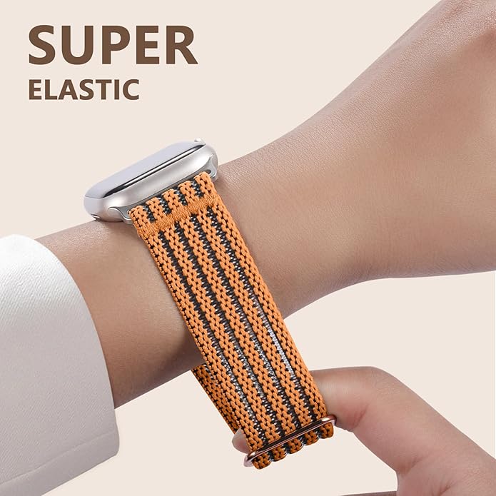 Braided Stretchy Band Compatible with Apple Watch Bands 38mm 40mm 41mm 42mm 44mm 45mm 46mm 49mm for Women Men, Adjustable Nylon Solo Loop Elastic Straps for iWatch Series 10 9 8 7 6 5 4 3 2 1 SE Ultra - Image 5
