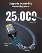 Highwings 8K60HZ HDMI Fiber Optic Cable 2.1 100FT Long, Unidirectional 48Gbps High Speed HDMI Cord 4K120Hz HDCP Compatible for Monitor Roku - Image 5