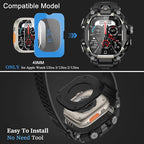SUPLINK Rugged Case with Bands for Apple Watch Ultra Band/ 2/3, Compatible with 49mm Apple Watch Bands Men, Protective Bumper Cover Screen Protector Kit for Sport iWatch Ultra 2 Band (Titanium Color) - Image 6