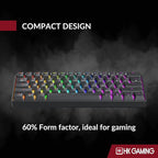 HK GAMING GK61 SE 60% | Mechanical Gaming Keyboard | 61 Keys Multi Color RGB LED Backlit for PC/Mac Gamer | US Layout (Black, Mechanical Speed Yellow) - Image 6
