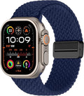 Braided Stretchy Band Compatible with Apple Watch Bands 38mm 40mm 41mm 42mm 44mm 45mm 46mm 49mm Women Men, Soft Nylon Solo Loop Magnetic Sport Strap for iWatch Series 11 10 9 8 7 6 5 4 3 2 1 SE Ultra by Unknown