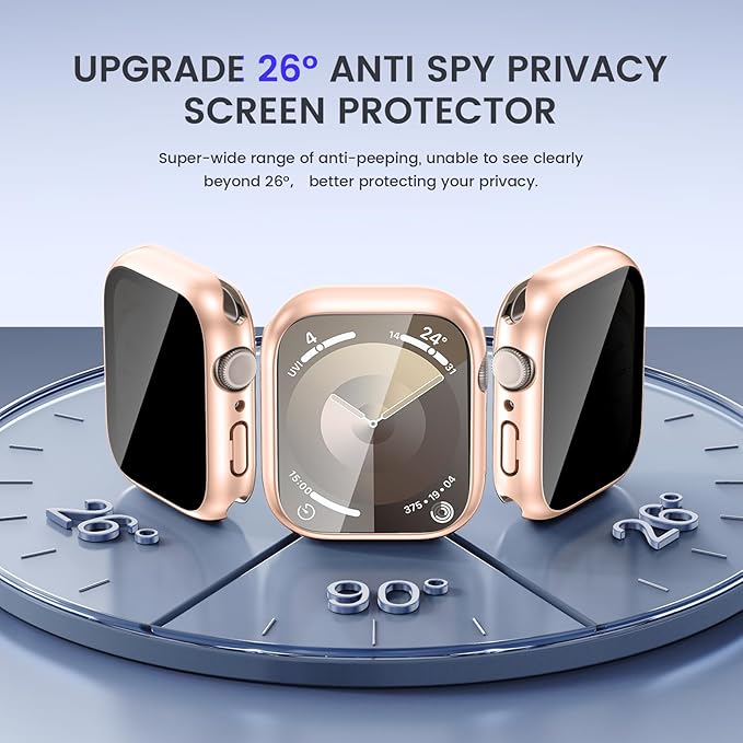 Goton Privacy Waterproof Case Compatible for Apple Watch Screen Protector 41mm Series 9/8/7, Anti Spy Face Cover Back Bumper for iWatch Accessories - Image 4
