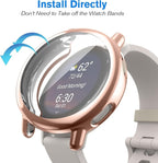 Fintie 3 Packs Screen Protector Case Compatible with Garmin Vivoactive 5, Soft TPU Plated Bumper Full Cover Protective Cases Scratch-Proof, Black/Rose Gold/Clear - Image 7