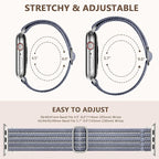 Braided Stretchy Band Compatible with Apple Watch Bands 38mm 40mm 41mm 42mm 44mm 45mm 46mm 49mm for Women Men, Adjustable Nylon Solo Loop Elastic Straps for iWatch Series 10 9 8 7 6 5 4 3 2 1 SE Ultra - Image 3