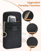 ELECTOP Faraday Bags, 2 Pack Faraday Key Fob Protector with Handle, Car RFID Blocking Bag Car Security Protection, Anti-Theft Fob Case - Image 3