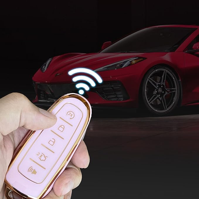 for Ford Key Fob Cover Keyless Remote Smart Key Fob Shell with Keychain Fit for Ford C-Max Edge Escape Expedition Explorer Flex Focus Taurus Lincoln MKS MKT MKX Navigator (Pink) - Image 6